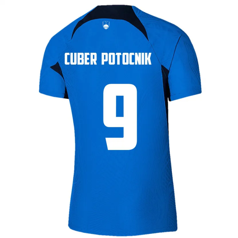 Danxen Kinder Slowenien Jaka Cuber Potocnik #9 Blau Auswärtstrikot Trikot 24-26 T-Shirt Schweiz