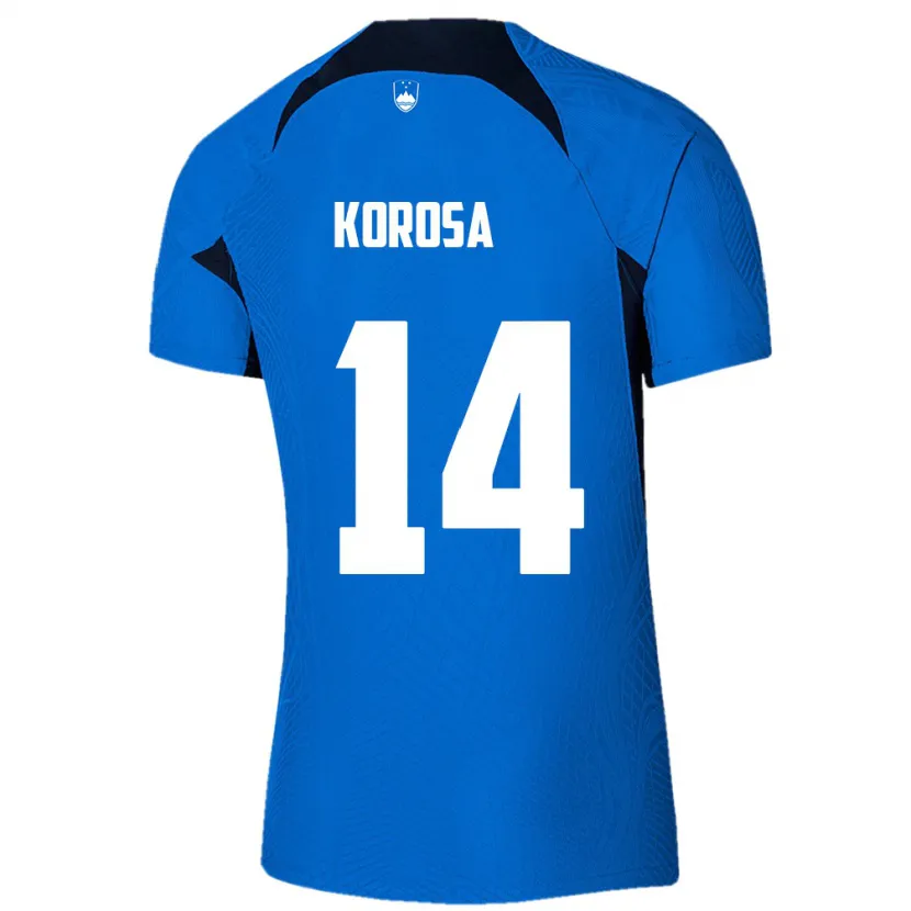 Danxen Kinder Slowenien Anej Koroša #14 Blau Auswärtstrikot Trikot 24-26 T-Shirt Schweiz