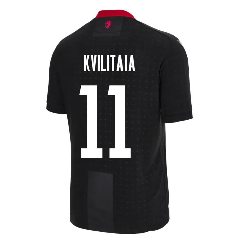 Danxen Kinder Georgien Giorgi Kvilitaia #11 Schwarz Auswärtstrikot Trikot 24-26 T-Shirt Schweiz