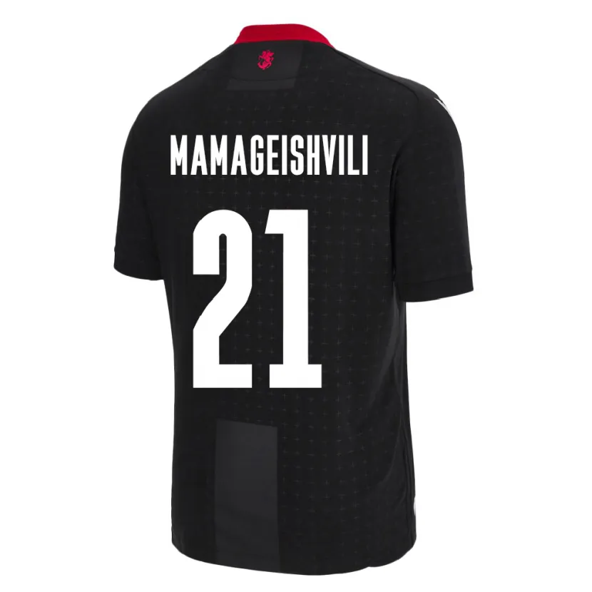 Danxen Kinder Georgien Otar Mamageishvili #21 Schwarz Auswärtstrikot Trikot 24-26 T-Shirt Schweiz