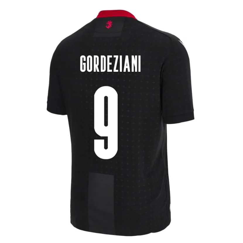 Danxen Kinder Georgien Vasilios Gordeziani #9 Schwarz Auswärtstrikot Trikot 24-26 T-Shirt Schweiz