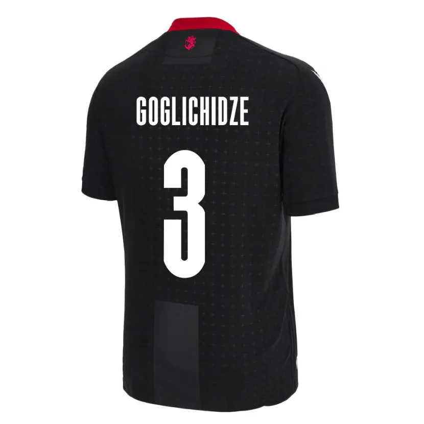Danxen Kinder Georgien Saba Goglichidze #3 Schwarz Auswärtstrikot Trikot 24-26 T-Shirt Schweiz