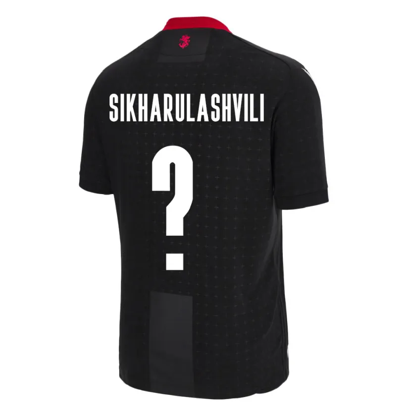 Danxen Kinder Georgien Nika Sikharulashvili #0 Schwarz Auswärtstrikot Trikot 24-26 T-Shirt Schweiz