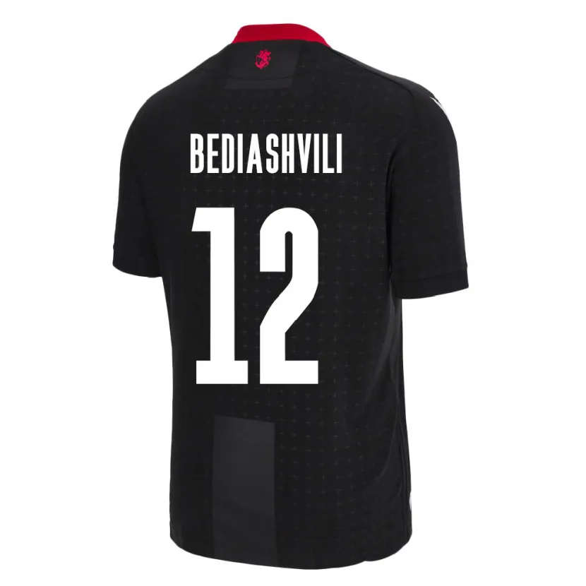 Danxen Kinder Georgien Giorgi Bediashvili #12 Schwarz Auswärtstrikot Trikot 24-26 T-Shirt Schweiz