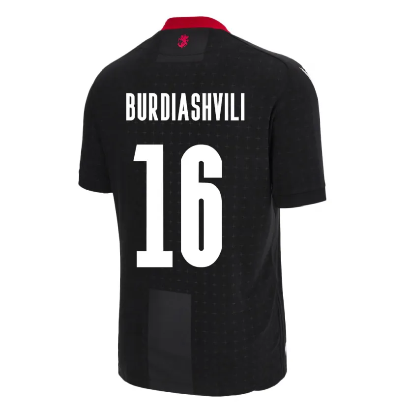 Danxen Kinder Georgien Beka Burdiashvili #16 Schwarz Auswärtstrikot Trikot 24-26 T-Shirt Schweiz