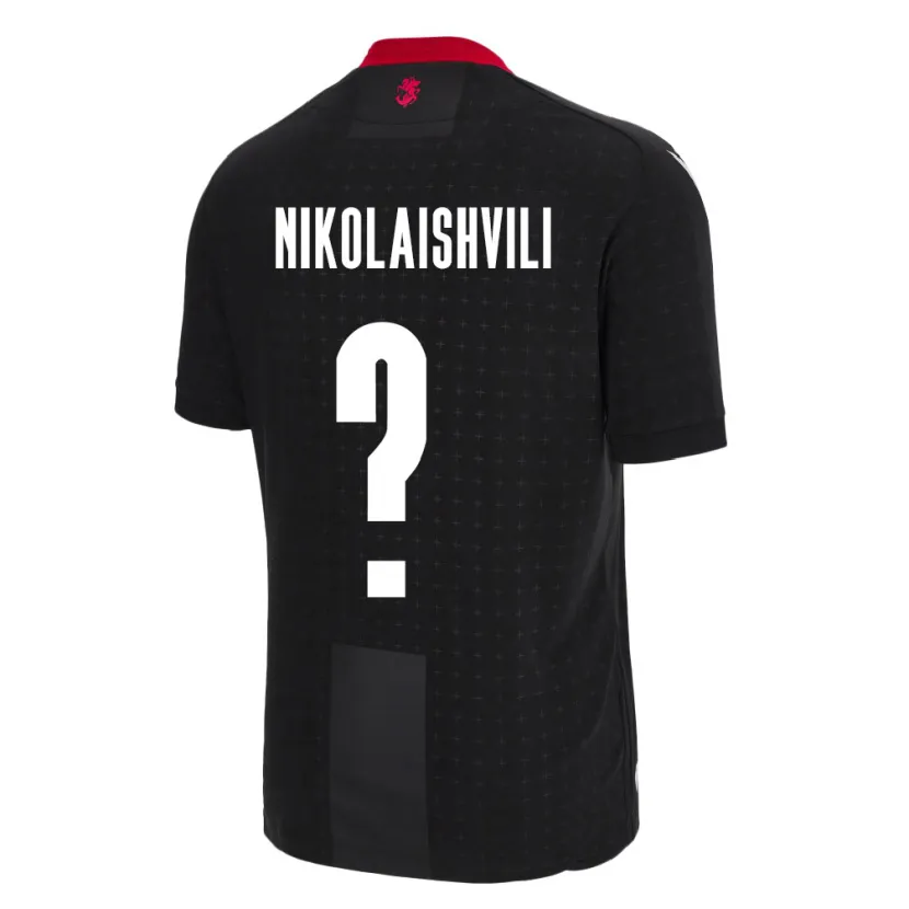 Danxen Kinder Georgien Giorgi Nikolaishvili #0 Schwarz Auswärtstrikot Trikot 24-26 T-Shirt Schweiz