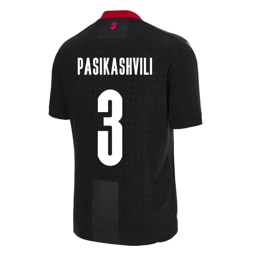 Danxen Kinder Georgien Nino Pasikashvili #3 Schwarz Auswärtstrikot Trikot 24-26 T-Shirt Schweiz