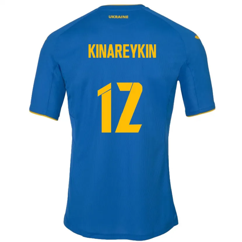 Danxen Kinder Ukraine Yakiv Kinareykin #12 Blau Auswärtstrikot Trikot 24-26 T-Shirt Schweiz