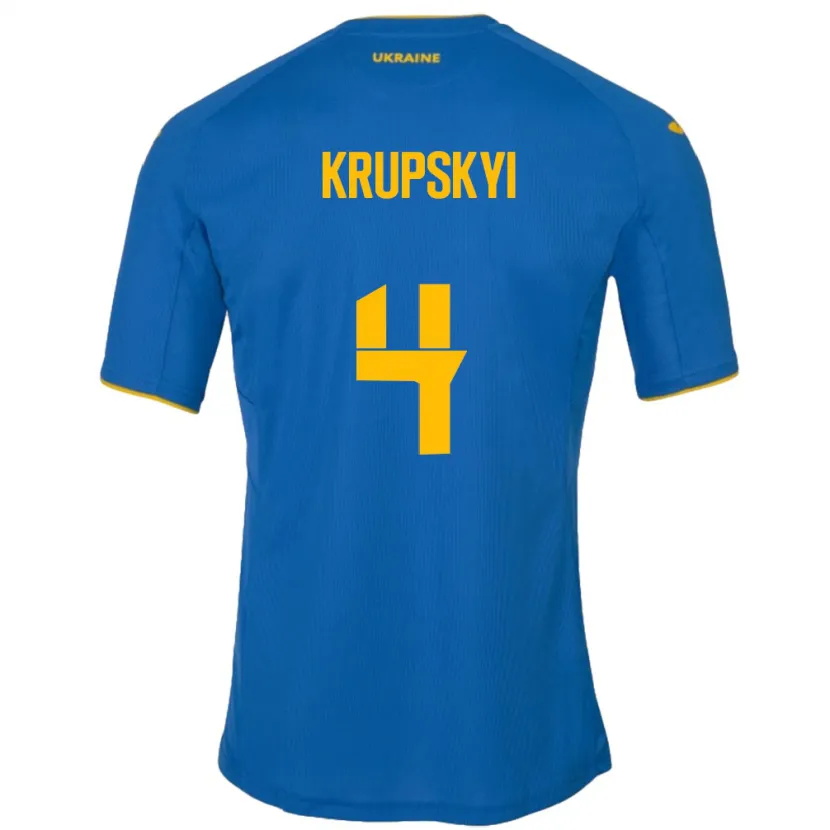 Danxen Kinder Ukraine Ilya Krupskyi #4 Blau Auswärtstrikot Trikot 24-26 T-Shirt Schweiz