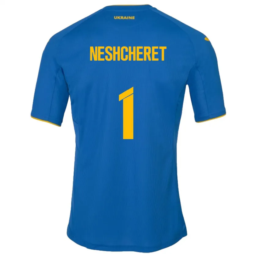 Danxen Kinder Ukraine Ruslan Neshcheret #1 Blau Auswärtstrikot Trikot 24-26 T-Shirt Schweiz