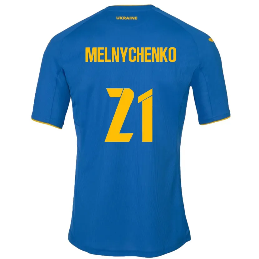 Danxen Kinder Ukraine Maksym Melnychenko #21 Blau Auswärtstrikot Trikot 24-26 T-Shirt Schweiz