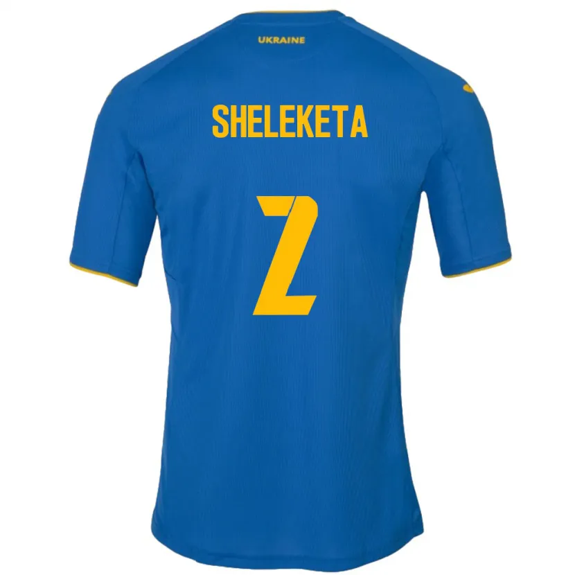 Danxen Kinder Ukraine Mykyta Sheleketa #2 Blau Auswärtstrikot Trikot 24-26 T-Shirt Schweiz