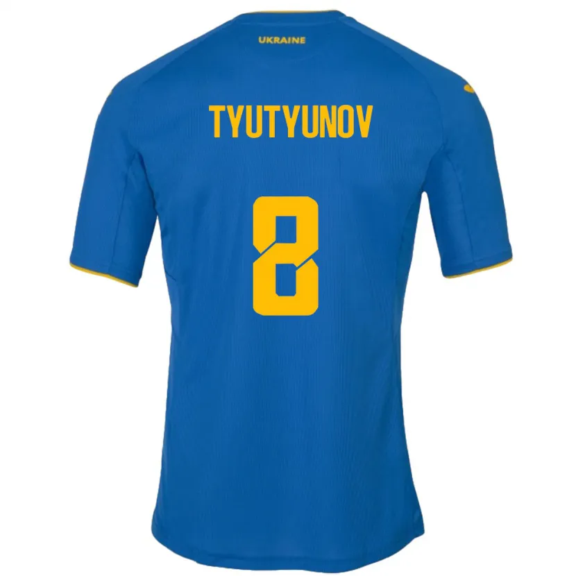 Danxen Kinder Ukraine Vladyslav Tyutyunov #8 Blau Auswärtstrikot Trikot 24-26 T-Shirt Schweiz