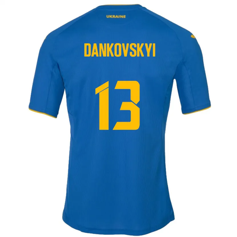 Danxen Kinder Ukraine Yegor Dankovskyi #13 Blau Auswärtstrikot Trikot 24-26 T-Shirt Schweiz
