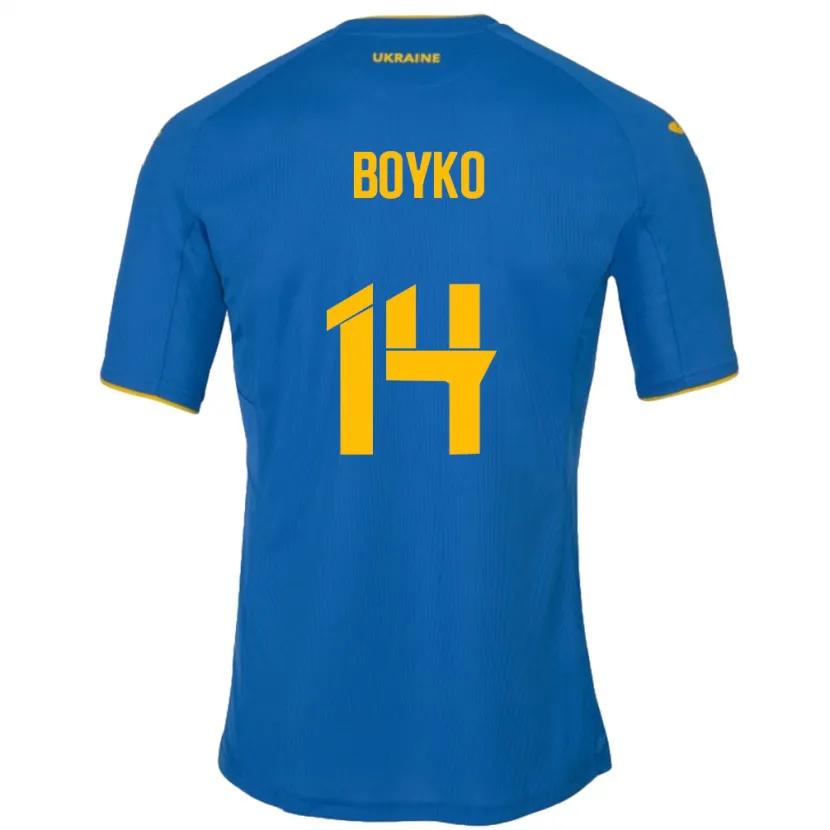 Danxen Kinder Ukraine Evgen Boyko #14 Blau Auswärtstrikot Trikot 24-26 T-Shirt Schweiz