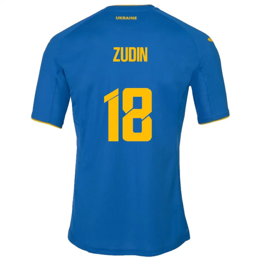 Danxen Kinder Ukraine Dmytro Zudin #18 Blau Auswärtstrikot Trikot 24-26 T-Shirt Schweiz