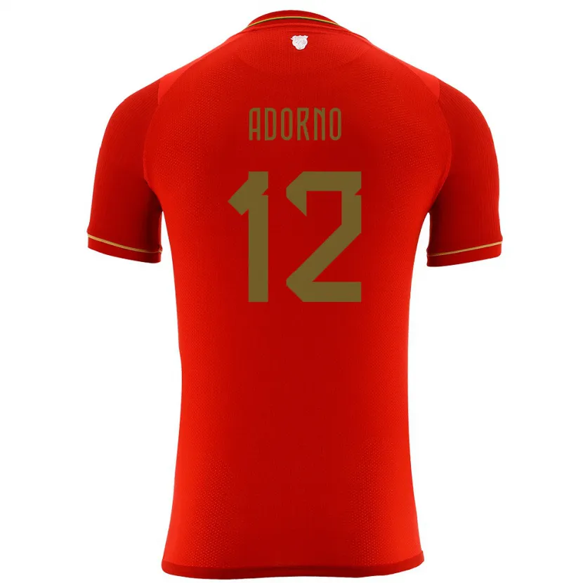 Danxen Kinder Bolivien Carlos Adorno #12 Rot Auswärtstrikot Trikot 24-26 T-Shirt Schweiz