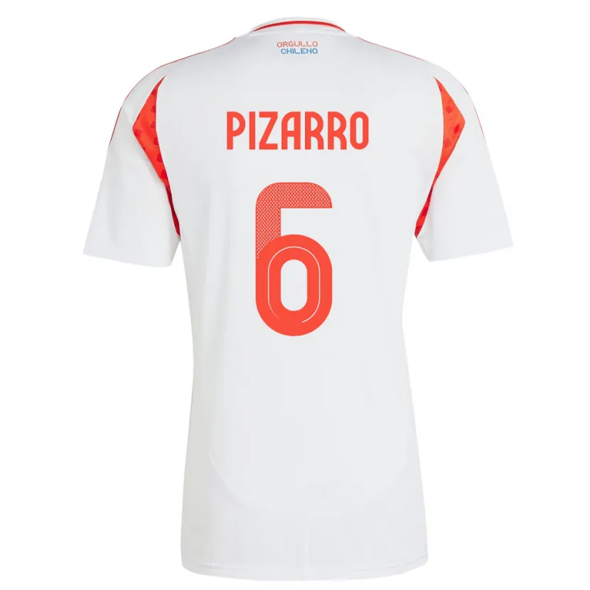 Danxen Kinder Chile Vicente Pizarro #6 Weiß Auswärtstrikot Trikot 24-26 T-Shirt Schweiz
