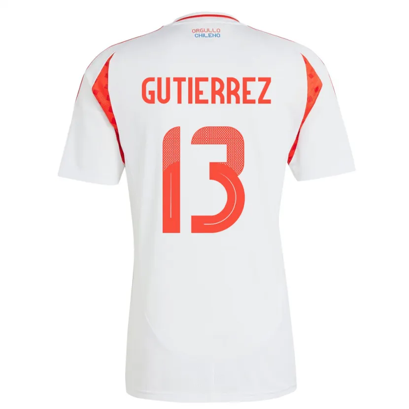 Danxen Kinder Chile Daniel Gutiérrez #13 Weiß Auswärtstrikot Trikot 24-26 T-Shirt Schweiz