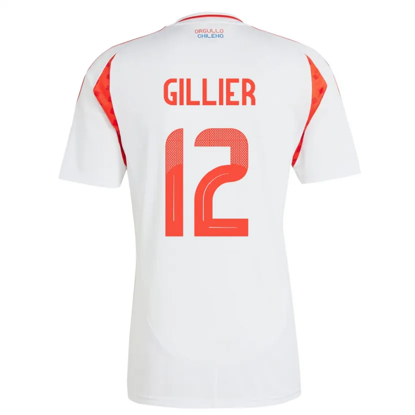 Danxen Kinder Chile Thomas Gillier #12 Weiß Auswärtstrikot Trikot 24-26 T-Shirt Schweiz