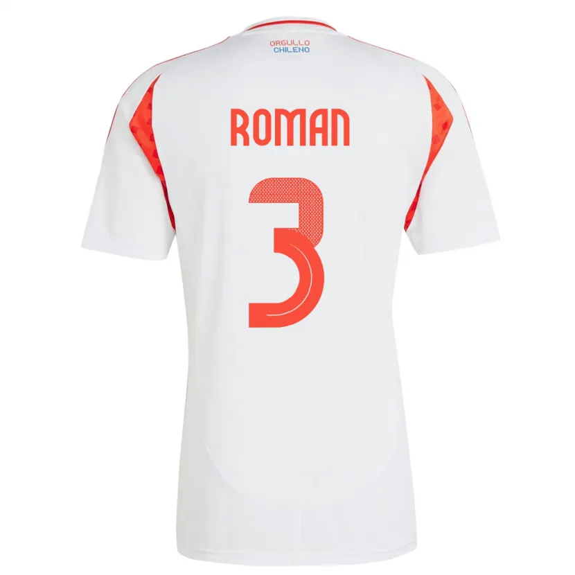 Danxen Kinder Chile Iván Román #3 Weiß Auswärtstrikot Trikot 24-26 T-Shirt Schweiz