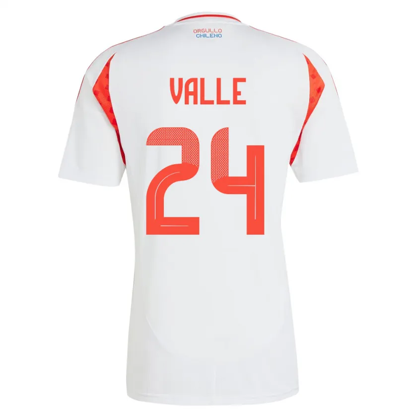 Danxen Kinder Chile Alessandra Valle #24 Weiß Auswärtstrikot Trikot 24-26 T-Shirt Schweiz