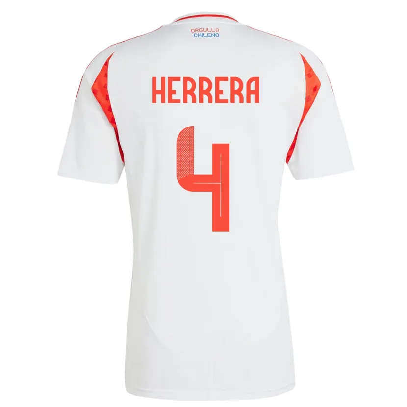 Danxen Kinder Chile Claudia Herrera #4 Weiß Auswärtstrikot Trikot 24-26 T-Shirt Schweiz