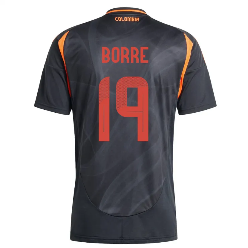Danxen Kinder Kolumbien Rafael Borré #19 Schwarz Auswärtstrikot Trikot 24-26 T-Shirt Schweiz