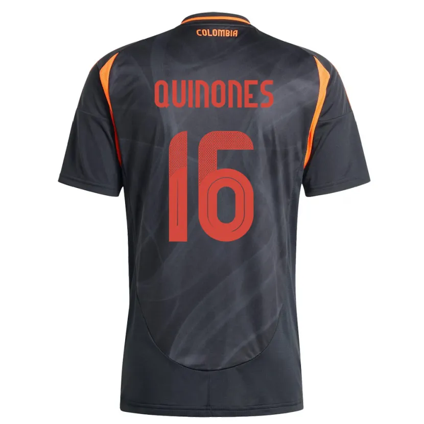 Danxen Kinder Kolumbien Nelson Quiñónes #16 Schwarz Auswärtstrikot Trikot 24-26 T-Shirt Schweiz