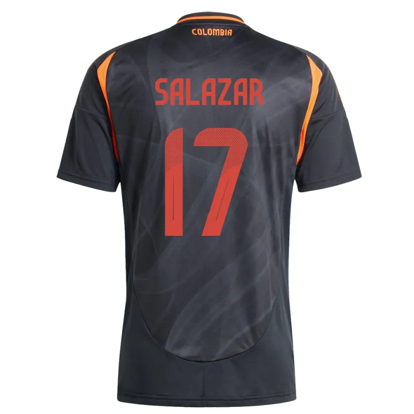 Danxen Kinder Kolumbien Andrés Salazar #17 Schwarz Auswärtstrikot Trikot 24-26 T-Shirt Schweiz