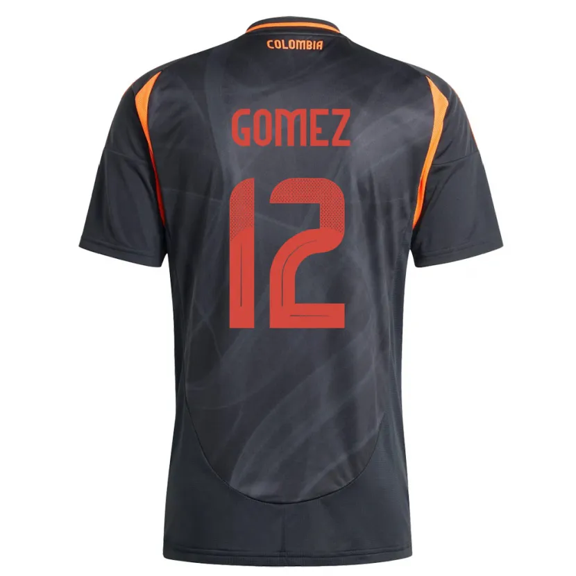 Danxen Kinder Kolumbien Juan Gómez #12 Schwarz Auswärtstrikot Trikot 24-26 T-Shirt Schweiz
