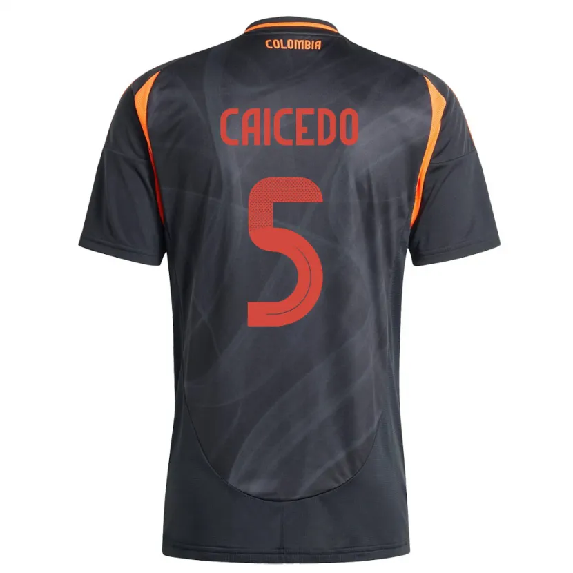 Danxen Kinder Kolumbien Kelly Caicedo #5 Schwarz Auswärtstrikot Trikot 24-26 T-Shirt Schweiz