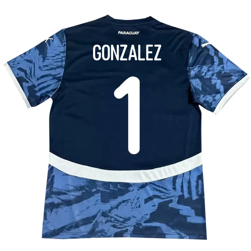 Danxen Kinder Paraguay Ángel González #1 Blau Auswärtstrikot Trikot 24-26 T-Shirt Schweiz