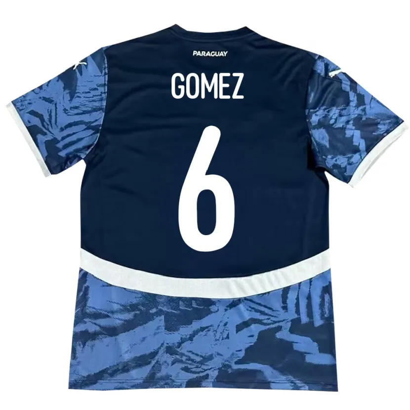 Danxen Kinder Paraguay Marcos Gómez #6 Blau Auswärtstrikot Trikot 24-26 T-Shirt Schweiz