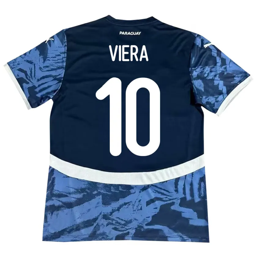 Danxen Kinder Paraguay Wílder Viera #10 Blau Auswärtstrikot Trikot 24-26 T-Shirt Schweiz