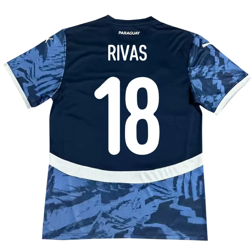 Danxen Kinder Paraguay Daniel Rivas #18 Blau Auswärtstrikot Trikot 24-26 T-Shirt Schweiz