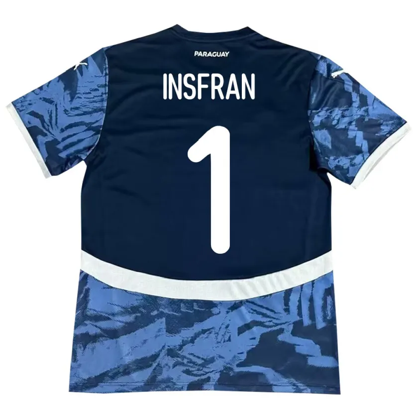 Danxen Kinder Paraguay Facundo Insfrán #1 Blau Auswärtstrikot Trikot 24-26 T-Shirt Schweiz