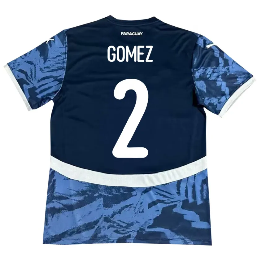 Danxen Kinder Paraguay Rodrigo Gómez #2 Blau Auswärtstrikot Trikot 24-26 T-Shirt Schweiz