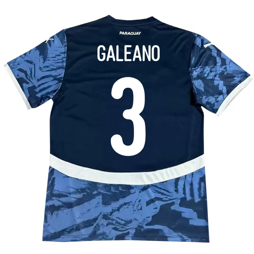 Danxen Kinder Paraguay Fernando Galeano #3 Blau Auswärtstrikot Trikot 24-26 T-Shirt Schweiz