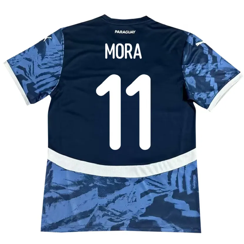 Danxen Kinder Paraguay Jorge Mora #11 Blau Auswärtstrikot Trikot 24-26 T-Shirt Schweiz