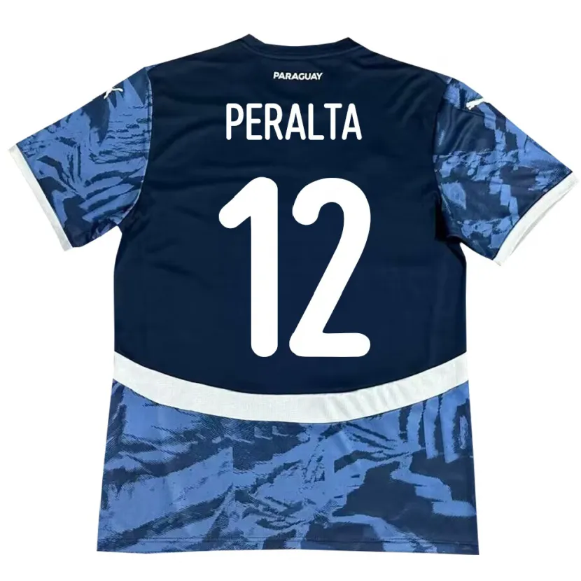 Danxen Kinder Paraguay Jesús Peralta #12 Blau Auswärtstrikot Trikot 24-26 T-Shirt Schweiz