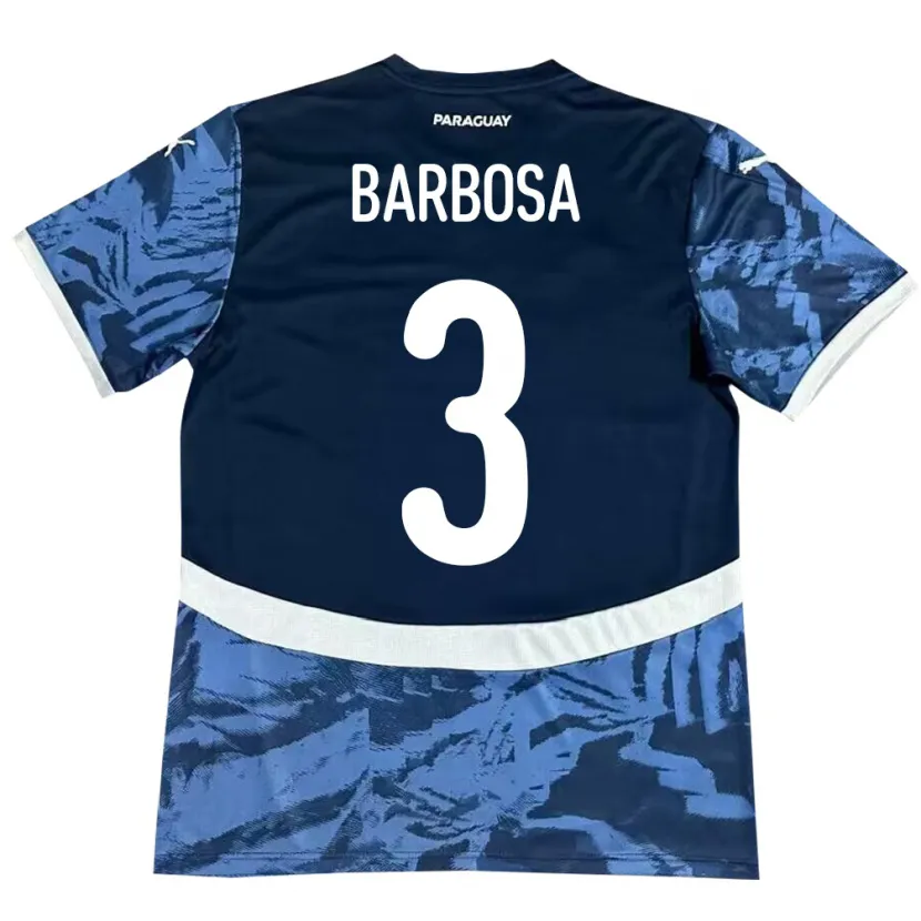 Danxen Kinder Paraguay Camila Barbosa #3 Blau Auswärtstrikot Trikot 24-26 T-Shirt Schweiz