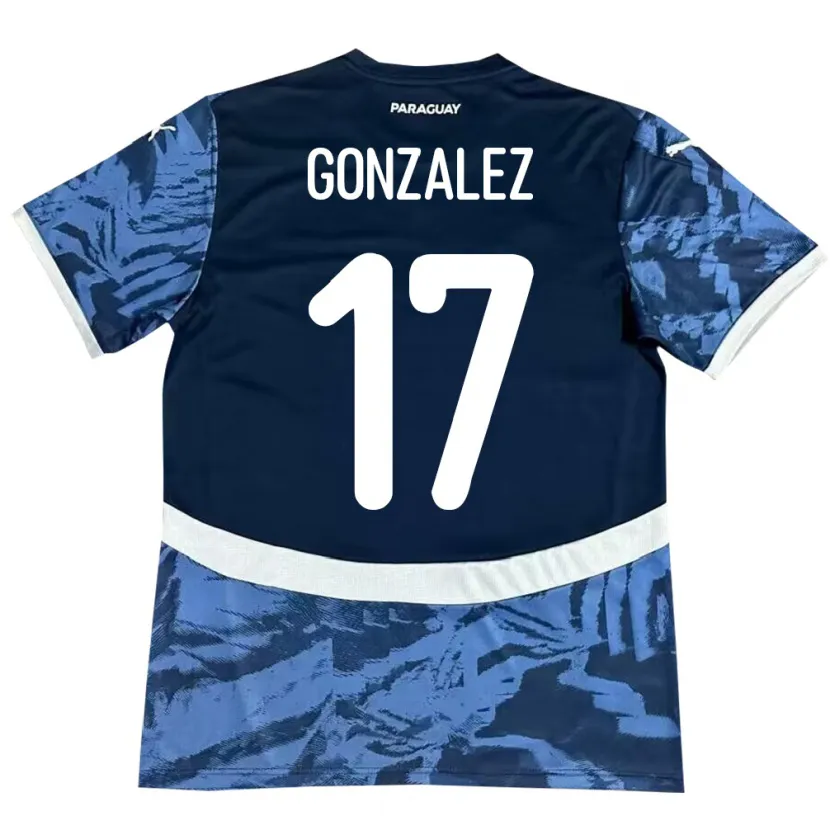 Danxen Kinder Paraguay Lourdes González #17 Blau Auswärtstrikot Trikot 24-26 T-Shirt Schweiz
