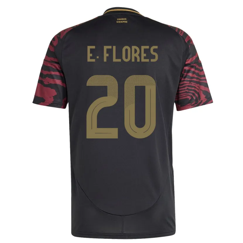 Danxen Kinder Peru Edison Flores #20 Schwarz Auswärtstrikot Trikot 24-26 T-Shirt Schweiz