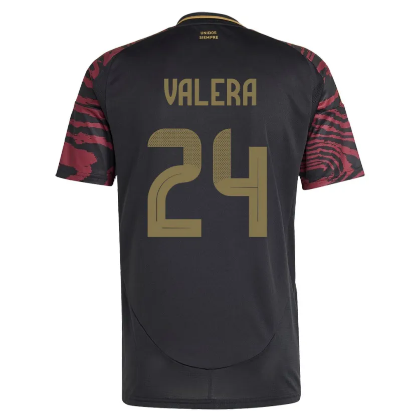 Danxen Kinder Peru Álex Valera #24 Schwarz Auswärtstrikot Trikot 24-26 T-Shirt Schweiz