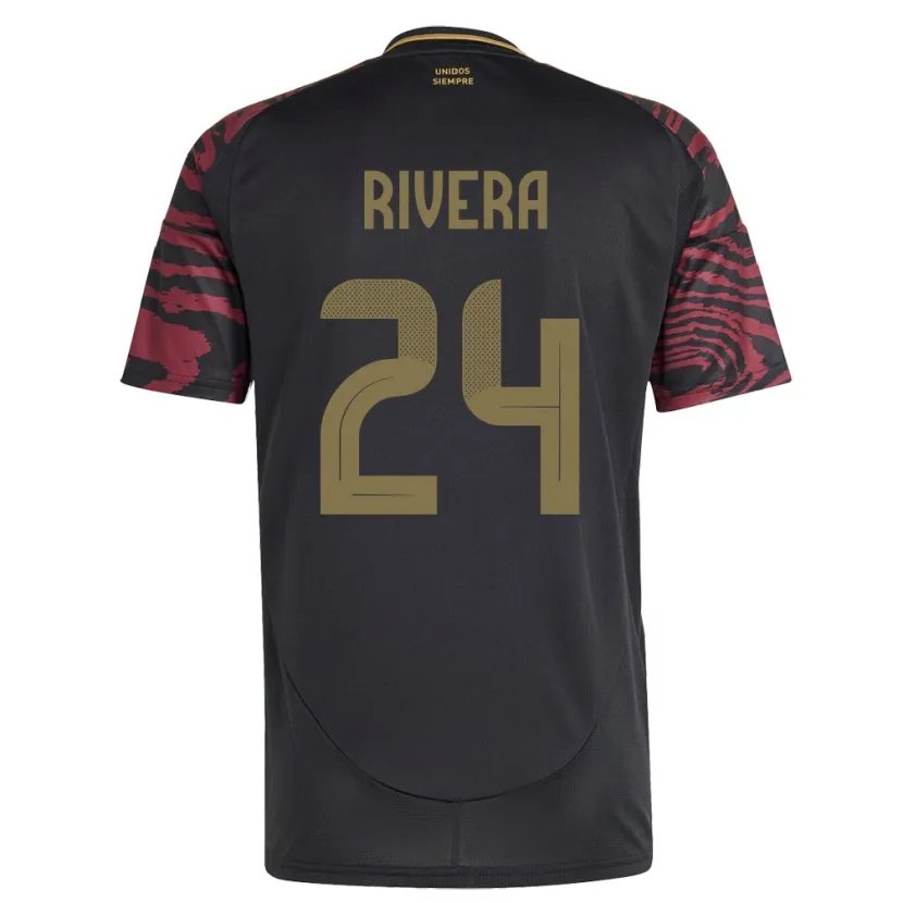 Danxen Kinder Peru José Rivera #24 Schwarz Auswärtstrikot Trikot 24-26 T-Shirt Schweiz