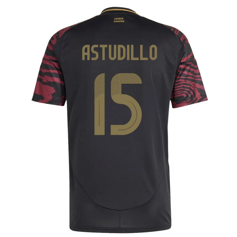 Danxen Kinder Peru Julinho Astudillo #15 Schwarz Auswärtstrikot Trikot 24-26 T-Shirt Schweiz