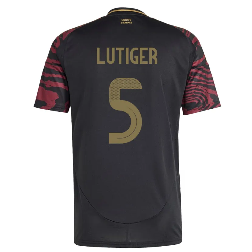 Danxen Kinder Peru Rafael Lutiger #5 Schwarz Auswärtstrikot Trikot 24-26 T-Shirt Schweiz