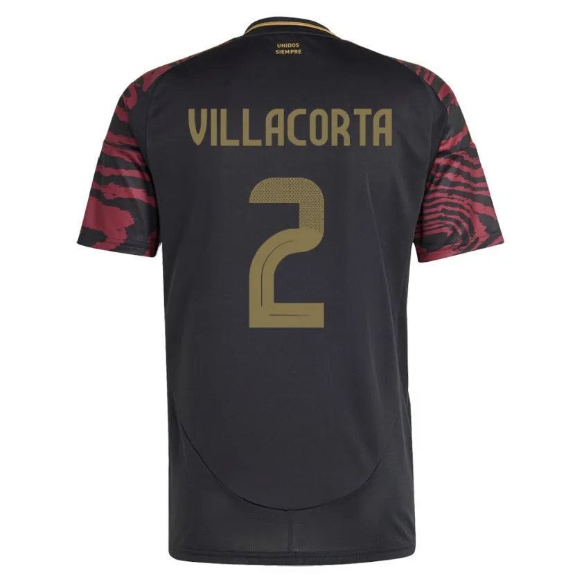 Danxen Kinder Peru Anderson Villacorta #2 Schwarz Auswärtstrikot Trikot 24-26 T-Shirt Schweiz