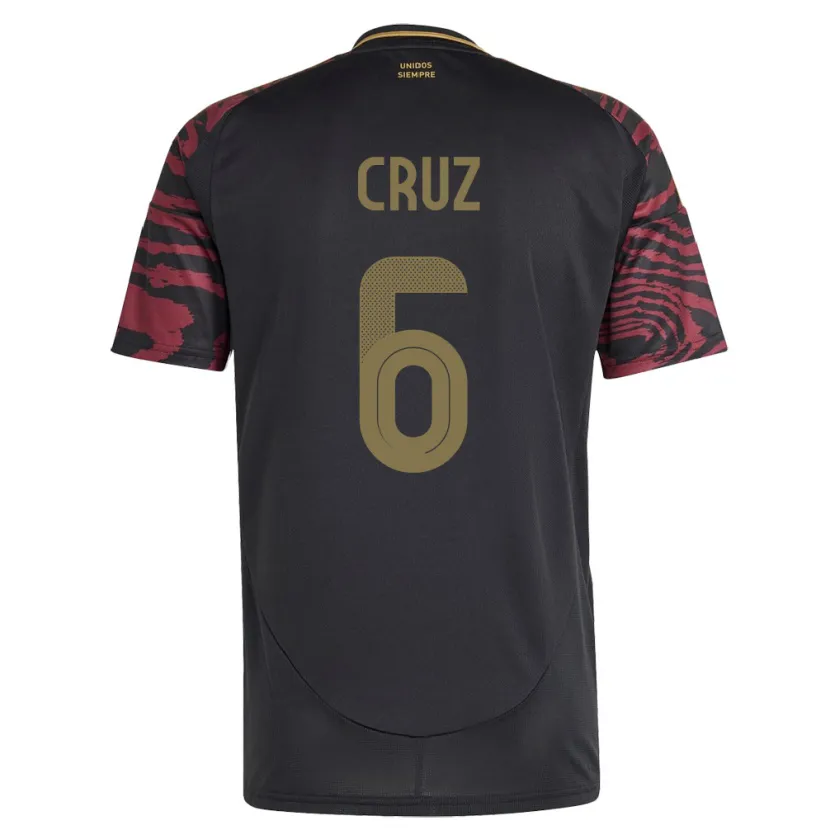 Danxen Kinder Peru Esteban Cruz #6 Schwarz Auswärtstrikot Trikot 24-26 T-Shirt Schweiz